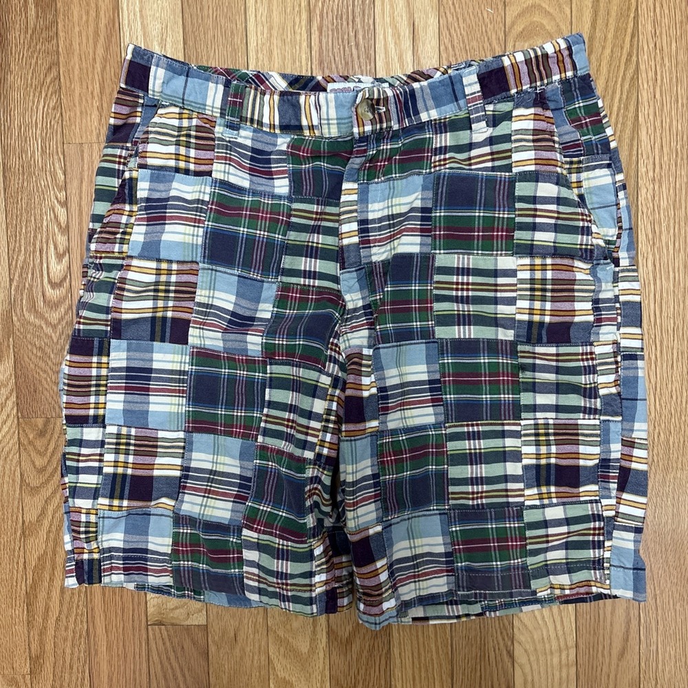 Men's Madras Cotton Patchwork Preppy Summer  Shorts Boca Classics -size 34